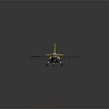 Yellow and Black Model Airplane with Sleek Aerodynamic Design and Cockpit Details