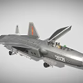 Grey Fighter Jet With Cockpit Pilot Wing Markings Number 2017 Modern Aerodynamic Design