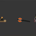 Hardware Tools Orange Caulk Gun Red Wood Plane And Yellow Soldering Iron On Brown Base