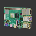 Raspberry Pi Development Board With Green Circuit GPIO Pins HDMI USB Ports 3d model