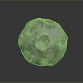 Decorative Wood And Stone Spherical Ornament With Greenish Pockmarked Surface Texture