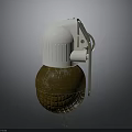 Vintage Grenade With White Top And Brown Textured Body Design