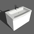 Modern White Washbasin With Single Faucet And Sleek Contemporary Design
