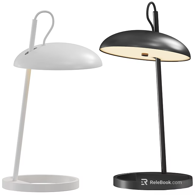 Modern White And Black Floor Lamps With Dome Shaped Shades For Home Decor 3d model 