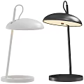Modern White And Black Floor Lamps With Dome Shaped Shades For Home Decor