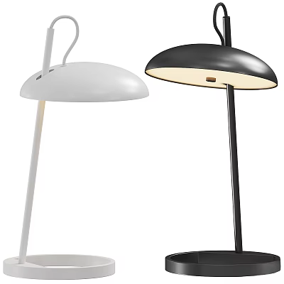 Modern White And Black Floor Lamps With Dome Shaped Shades For Home Decor 3d model