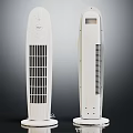 Modern White Tower Air Cooler Fans Featuring Control Panel And Digital Display Design 3d model