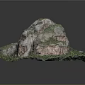 Garden Landscape with Natural Rock Formation Lush Green Vegetation and Layered Textures