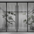 Modern Art Glass Door 3d model