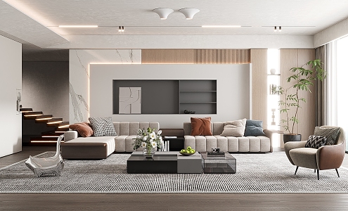 modern living room 3d model