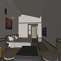 Modern Hotel Guest Room Interior With Comfortable Bed And Flat Screen TV