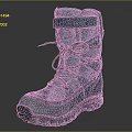 Blue High Top Outdoor Boots With Laces And Textured Durable Sole