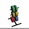 Weight Plate Storage Rack with Colorful Weight Plates for Gym Fitness Equipment