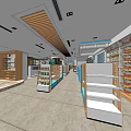 Specialty Store Interior With Organized Shelves Spacious Aisles And Product Displays