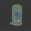 Golden Heart Model Medical Device With Glass Dome And Black Base
