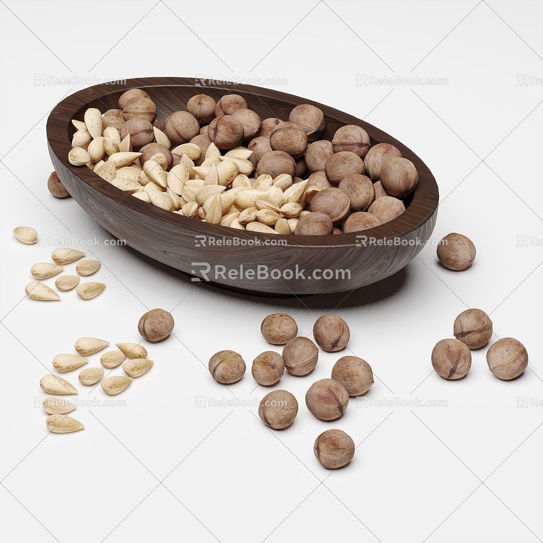 walnut almond nut 3d model