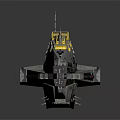 Futuristic Sci Fi Massive Spaceship Exterior Design With Yellow Accents And Mechanical Details