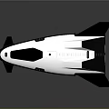 Futuristic Silver White Streamlined Spacecraft With Black Tail And Grille Design