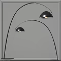 Black Arched Modern Floor Lamp With Double Shades And Metal Stand For Interior Decor