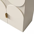 Elegant Modern White Wardrobe With Gold Handles And Geometric Line Design
