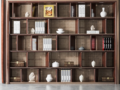 New Chinese Bookshelf 3d model