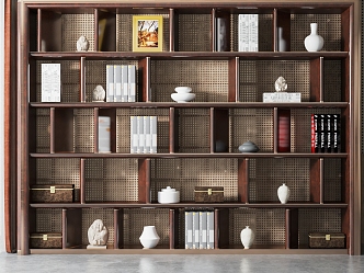 New Chinese Bookshelf 3d model