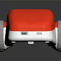 Red And White Portable Modern Compact Mobile Computer Device With Wheels 3d model