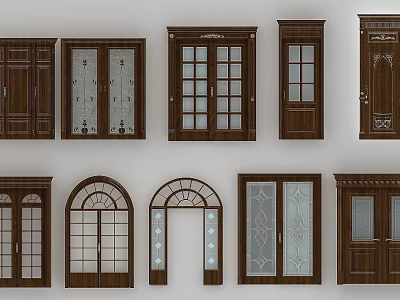 Modern Shower Sauna Interior Featuring Glass Doors and Wooden Panel Design 3d model