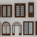 Simple European door combination simple European door single door 3d model