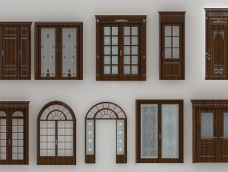 Simple European door combination simple European door single door 3d model