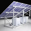 Commercial Solar Power Equipment With Photovoltaic Panels And Metal Support Frame