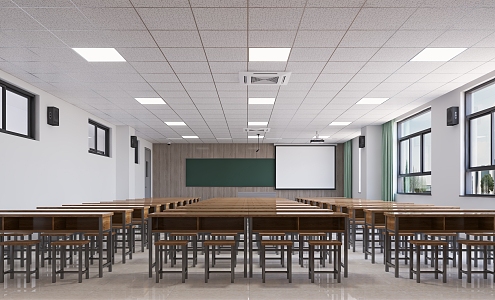 Modern Classroom School Small Classroom 3d model