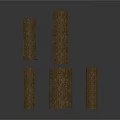 Natural Brown Wooden Planks Display With Stacked And Individual Pieces