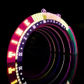 Colorful Neon Illuminated Arch With Vibrant Lights And Reflection 3d model