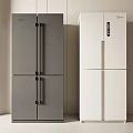 Midea Gray And White French Door Refrigerators With Modern Sleek Design