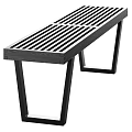 Modern Striped Footstool Designs With Draped Blanket In Light And Dark Tones