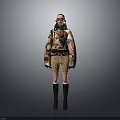 Fashionable Woman Wearing Colorful Printed Coat Leopard Print Shorts Knee High Socks And Boots
