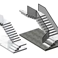 Modern Stairs Design With Glass Railings White Steps And Minimalist Structure