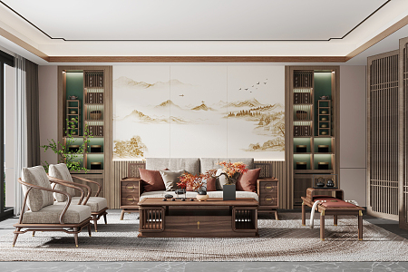 New Chinese Living Room 3d model