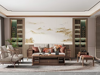 New Chinese Living Room 3d model
