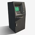 Gray Modern ATM Machine With Digital Screen Keypad And Cash Dispenser