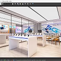 Modern Mobile Phone Store Mobile Phone Experience Store Digital Store Mobile Phone Accessories Store Display Cabinet Zhongdao Display Desk 3d model