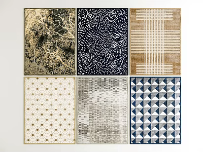 Square Area Rugs With Various Geometric Floral And Abstract Patterns For Home Decor 3d model