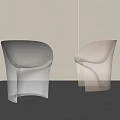 Modern Acrylic Leisure Chairs With Transparent Design Curved Shapes And Light Dark Tones