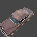 Rusty Vintage Classic Car With Old Exterior And Retro Design Features
