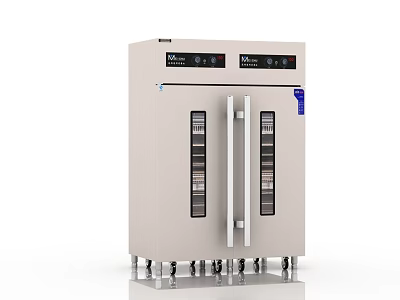 Modern Commercial Kitchen Sterilizer With Double Glass Doors Control Panel And Support Legs Design 3d model