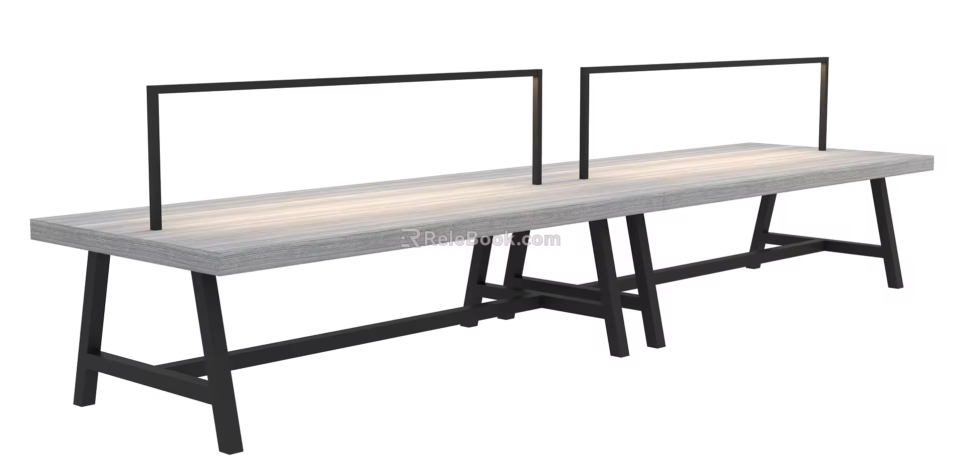 Casual reading table with lamp belt reading table lamp belt table long table 3d model