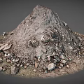 Rough Textured Natural Dirt Mound With Scattered Stones And Lush Green Grass