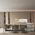 Modern dining table sideboard without main lamp 3d model