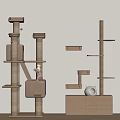 Modern Cat Nest Cat Climbing Rack Cat Food 3d model